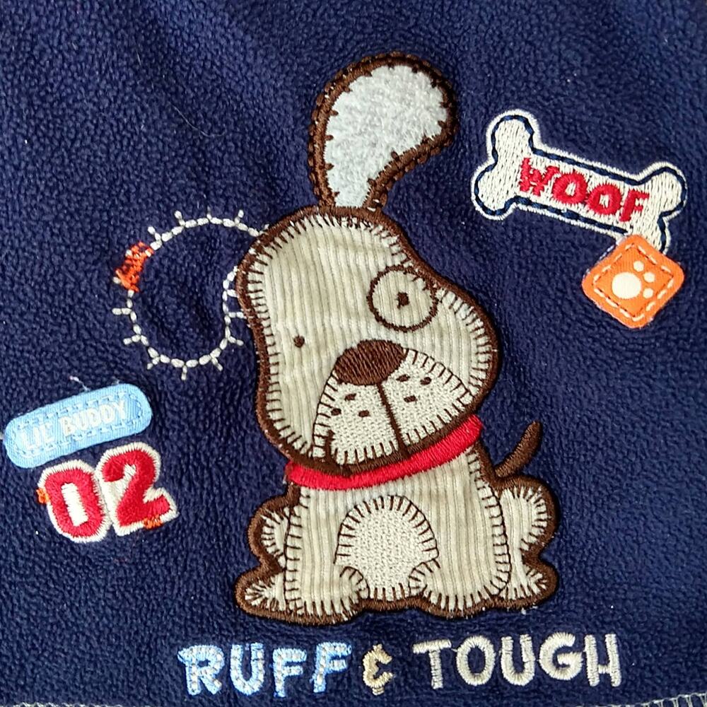 Carters Fleece Hoodie Dog Long Sleeves Navy 6-9 months